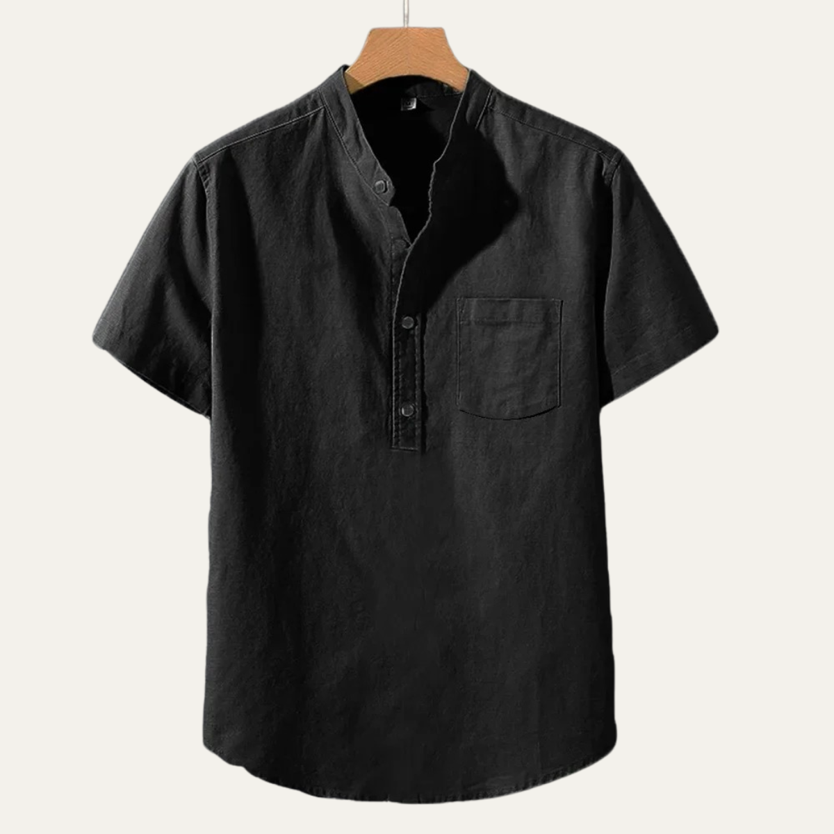Jasper | Men's Casual Linen Shirt Light Blue Short Sleeve