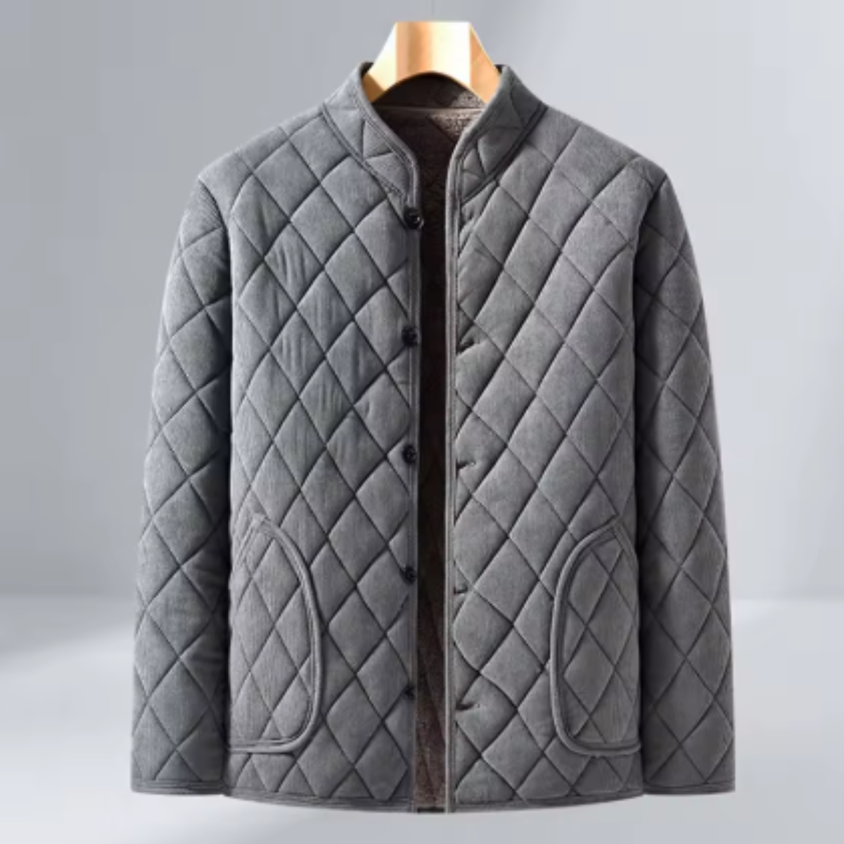 Beau | Men's Quilted Blazer Gray Button Up Jacket