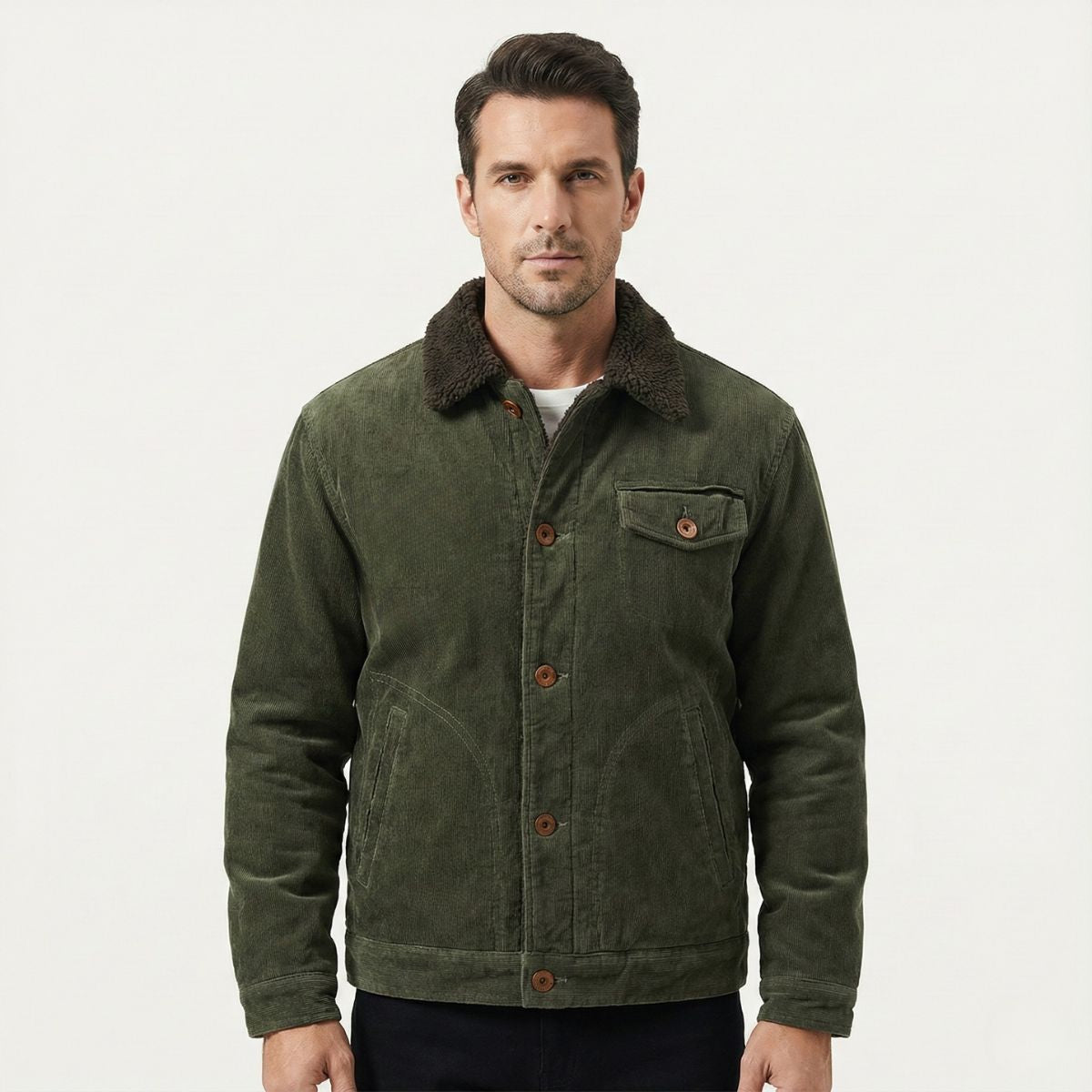 Hugo | Men's Sherpa Lined Corduroy Jacket Tan