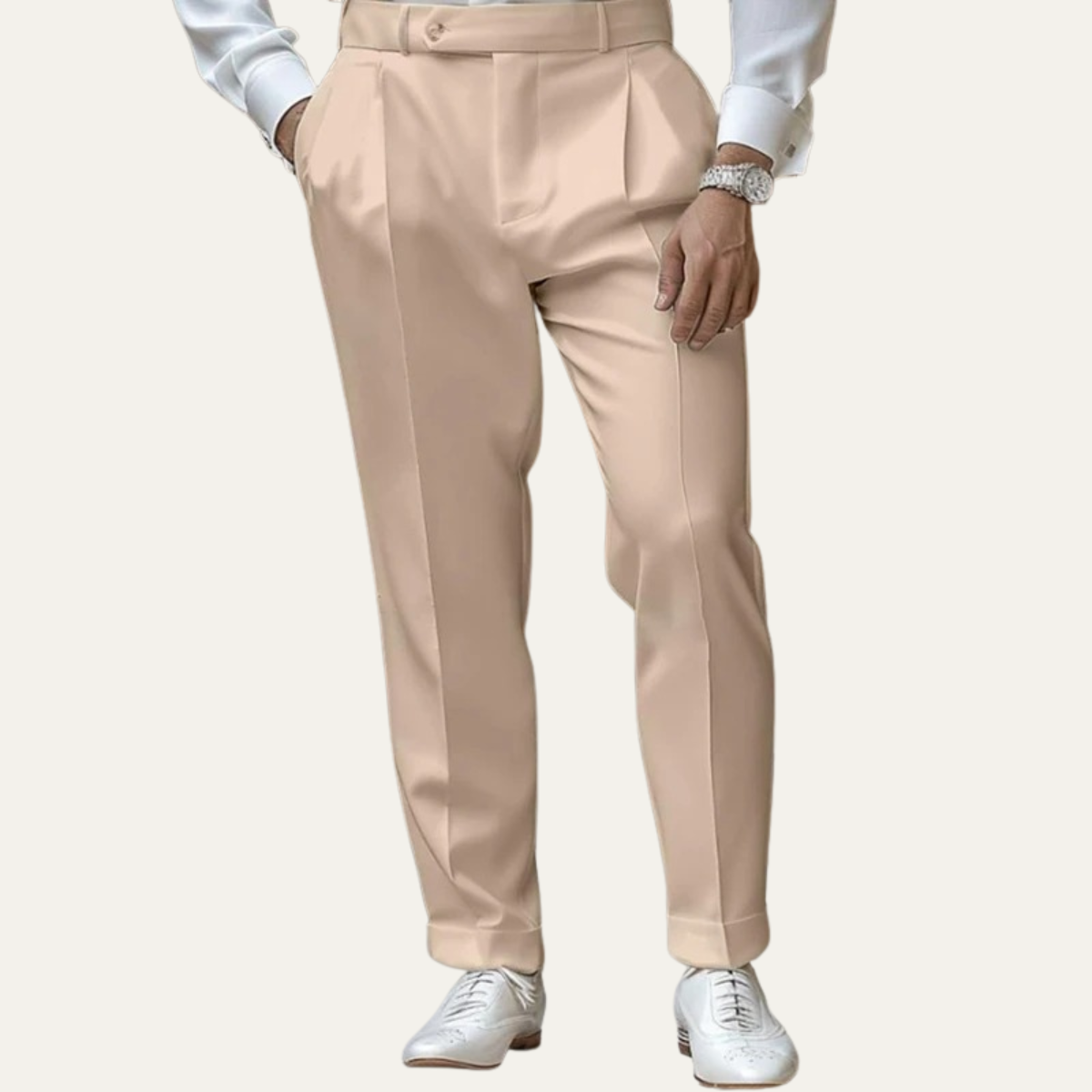 Axel | Men's Pleated Dress Pants White