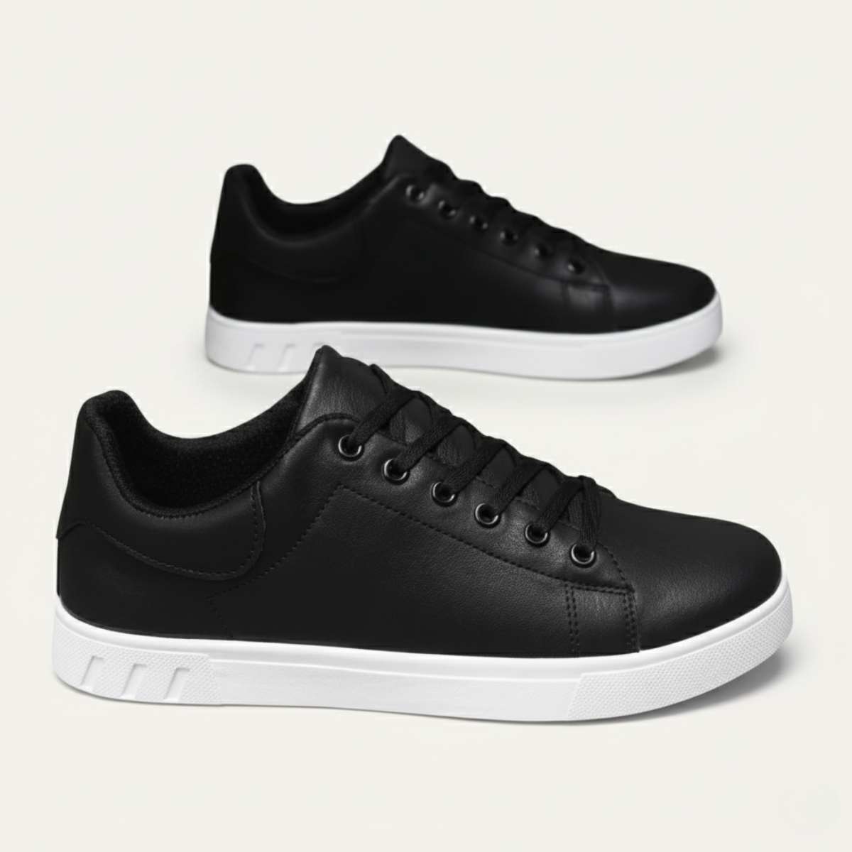 Kael | Men's Leather Low Top Sneaker Brown White Sole