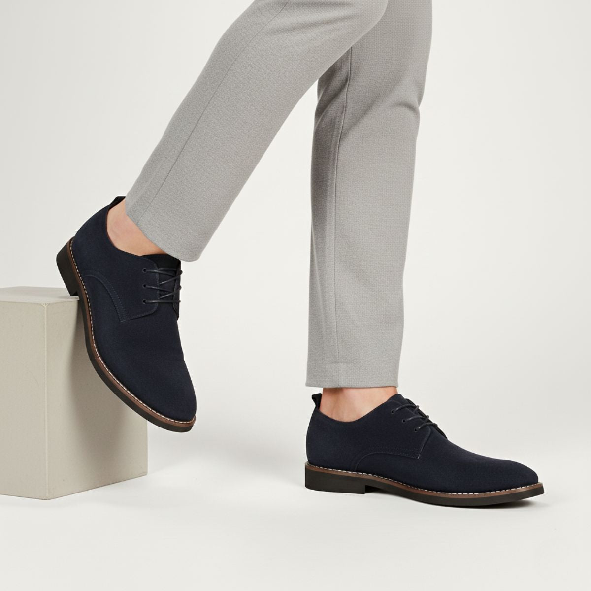 Bram | Men's Suede Dress Shoes Black Lace Up