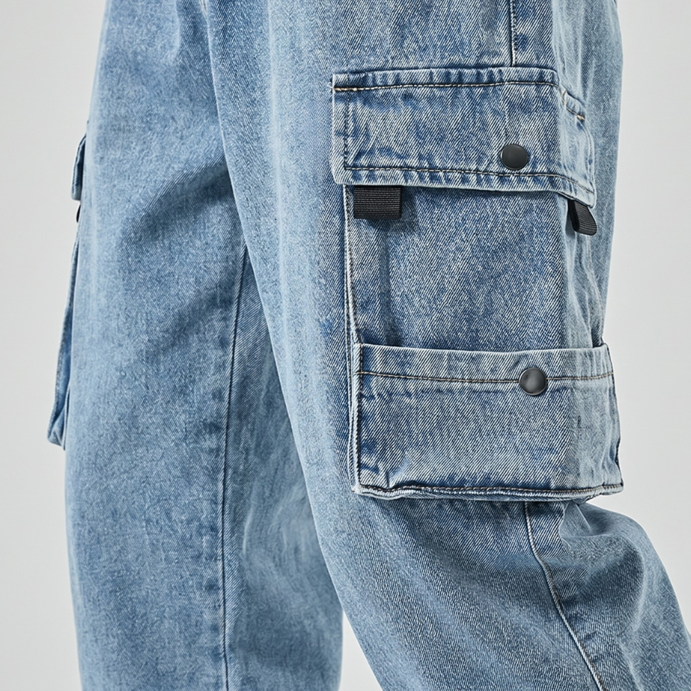 Dama Washington Rowan men's cargo jeans light blue tapered jogger - view 6