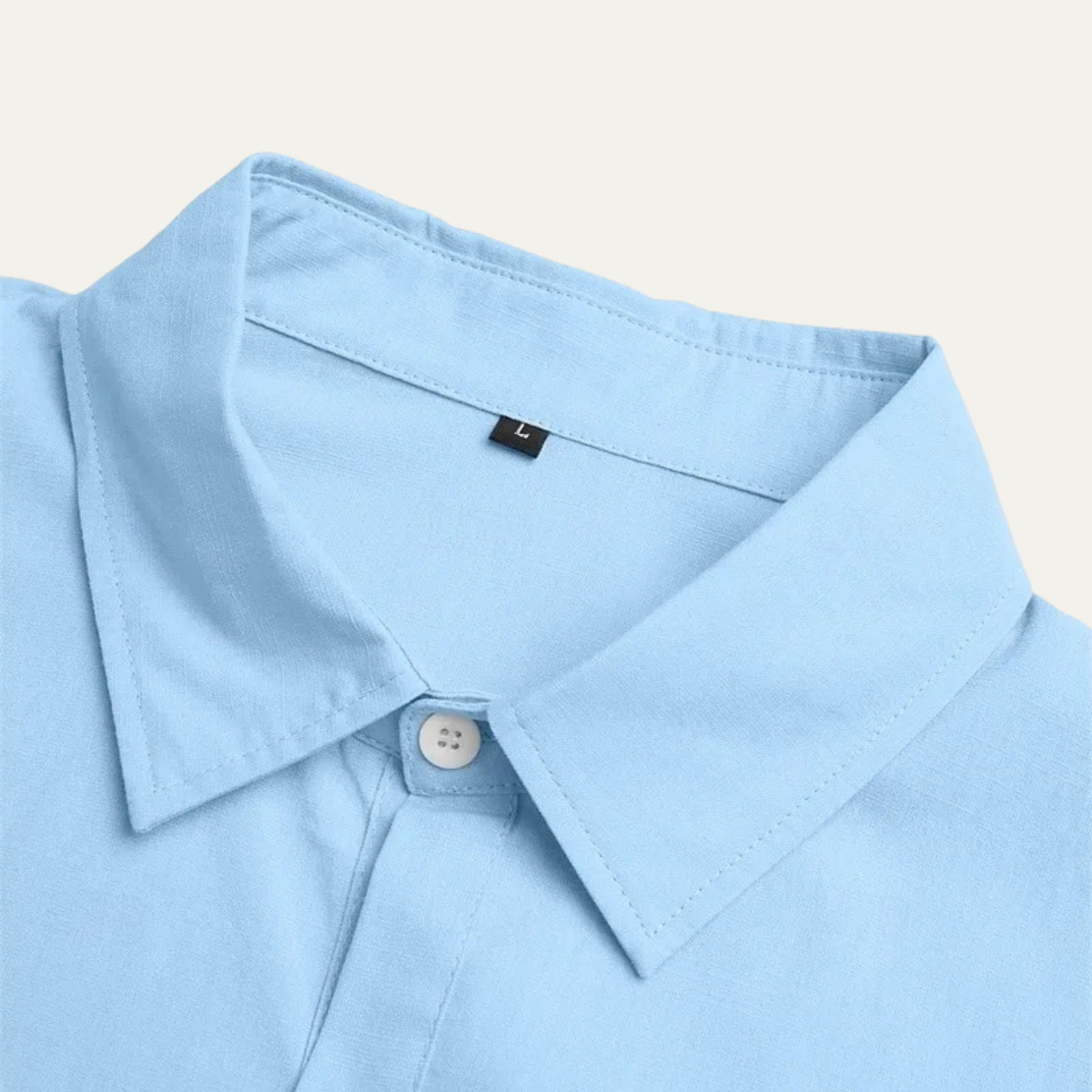 Kai | Men's Linen Blend Button Up Shirt Light Blue
