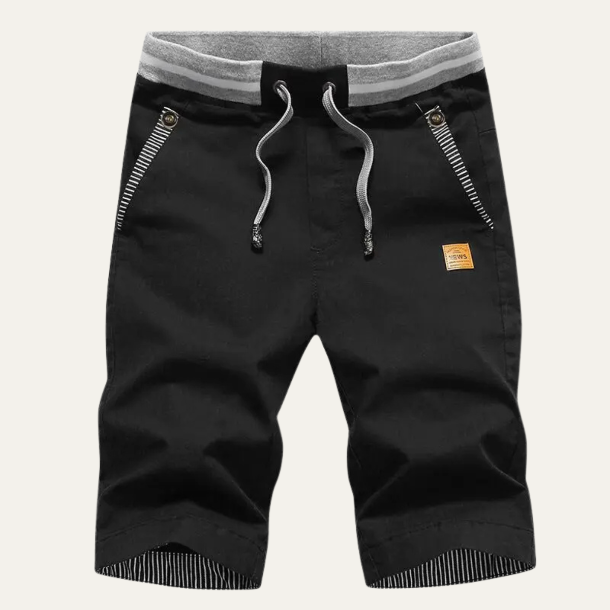 Jude | Men's Cargo Shorts Navy Drawstring Zipper Pockets
