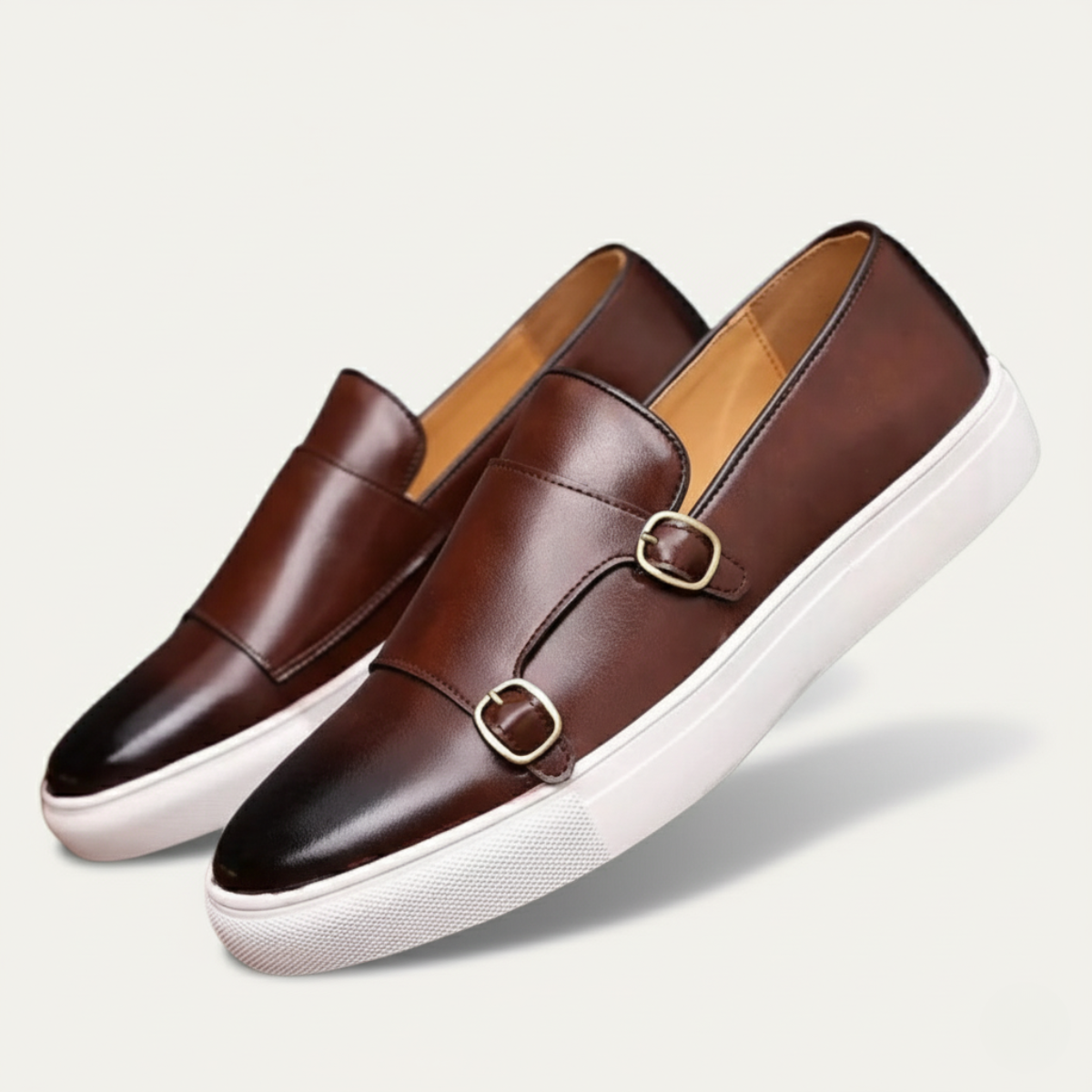 Ash | Men's Double Buckle Loafer Brown Leather White Sole