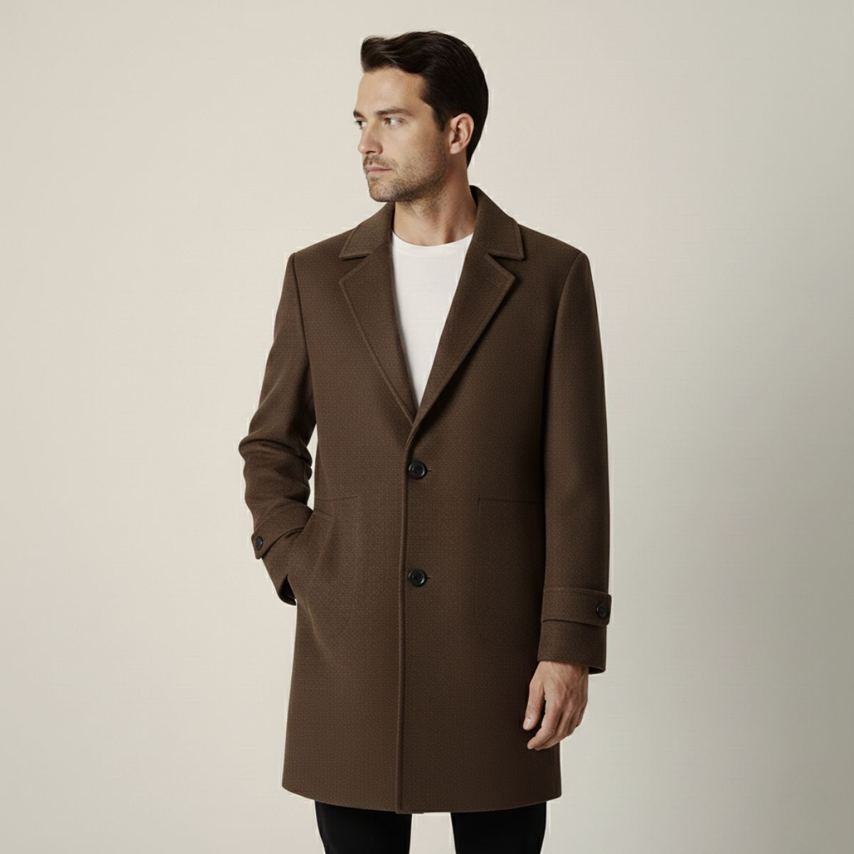 Callum | Men's Smart Casual Overcoat Brown