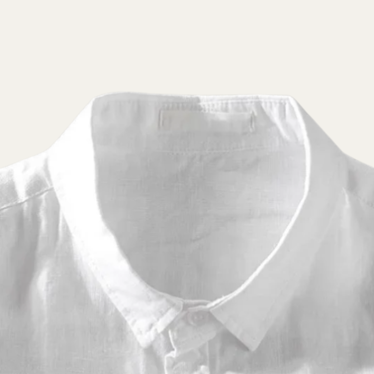 Beau | Men's Linen Shirt White Short Sleeve Relaxed Fit