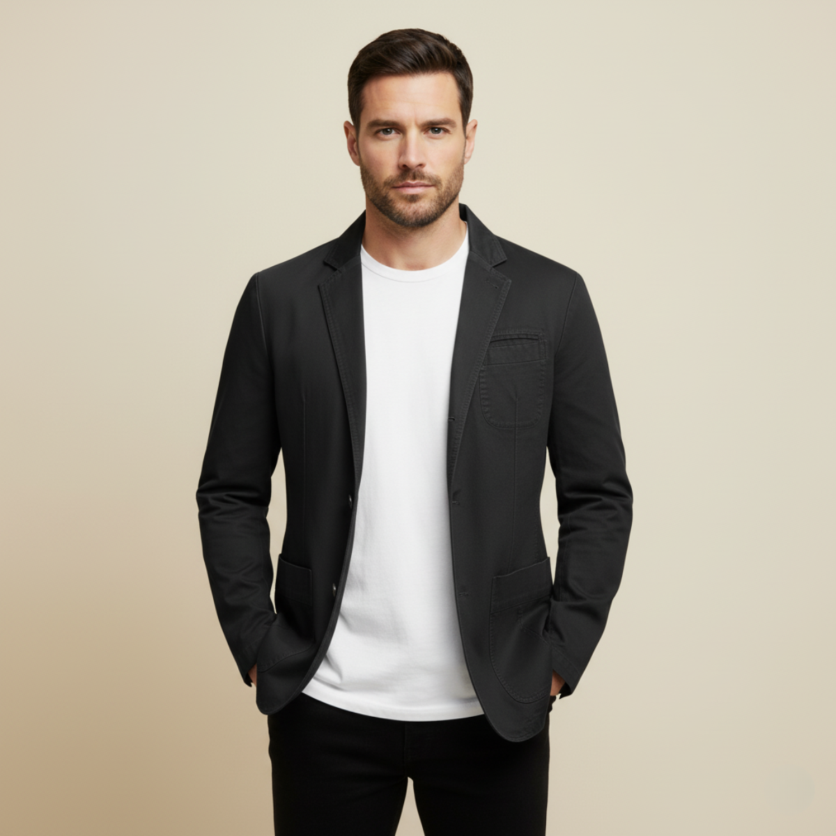 Sage | Men's Casual Cotton Blazer Olive Green Lined