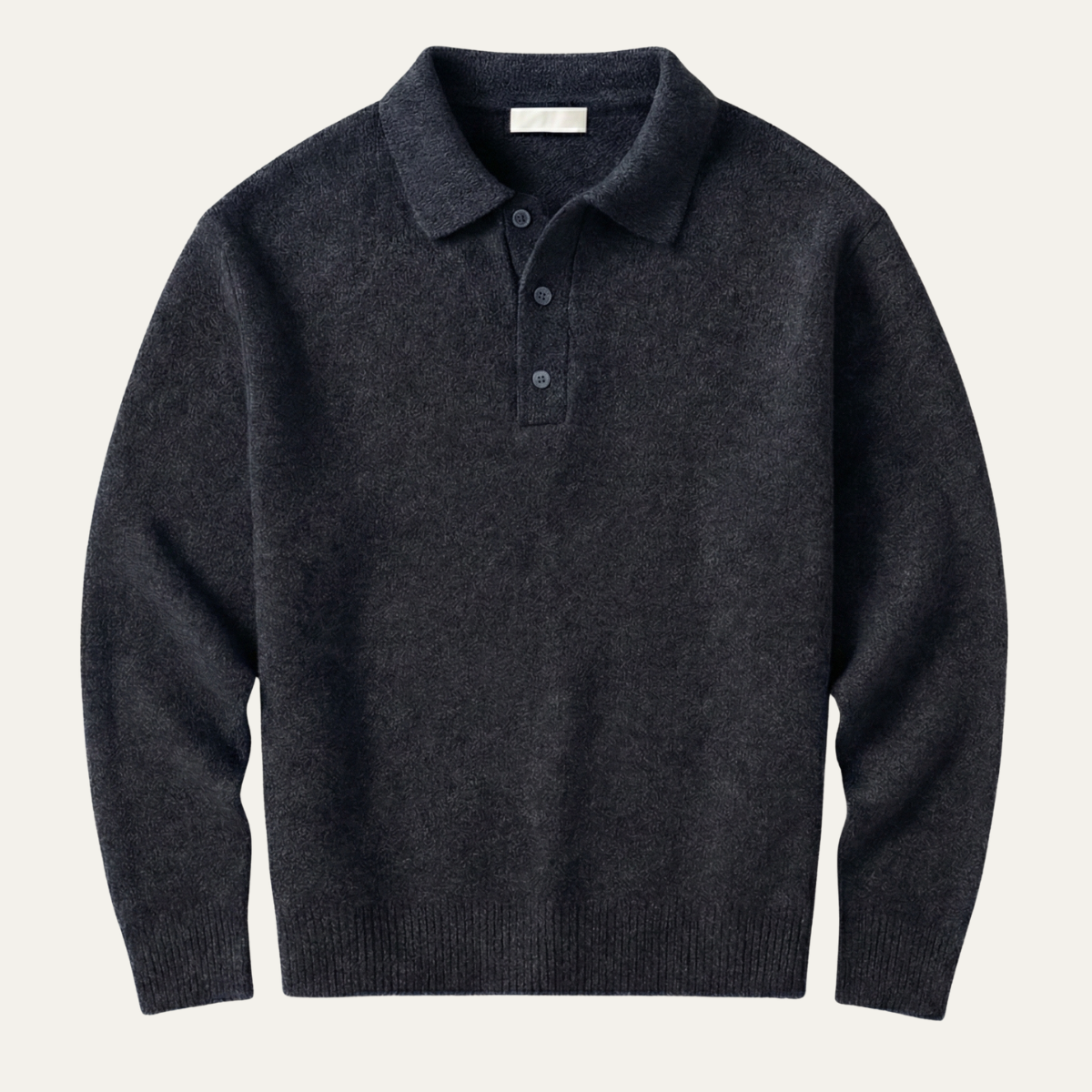Bram | Men's Wool Sweater Brown Polo Collar