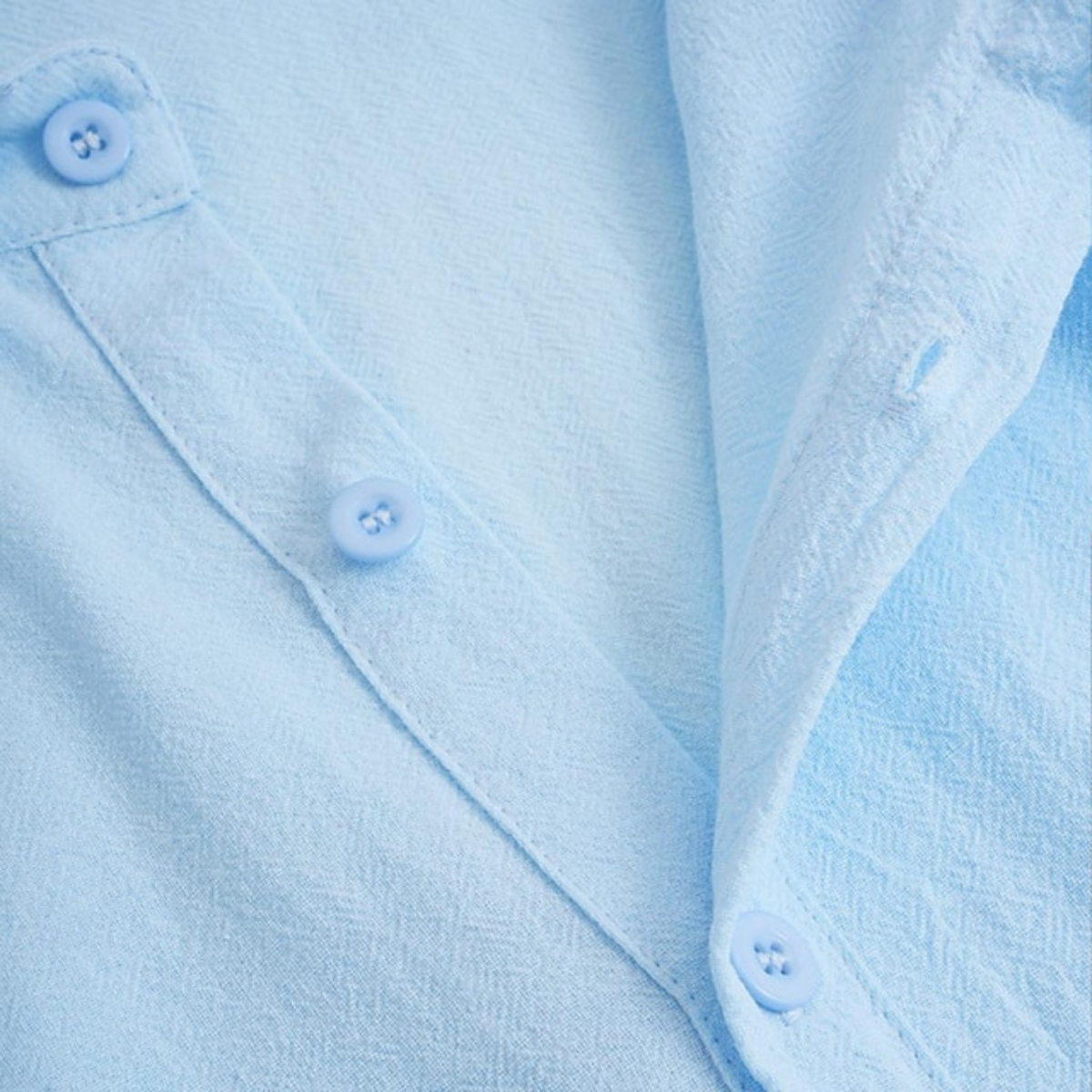 Kai | Men's Linen Button Up Shirt Light Blue Long Sleeve