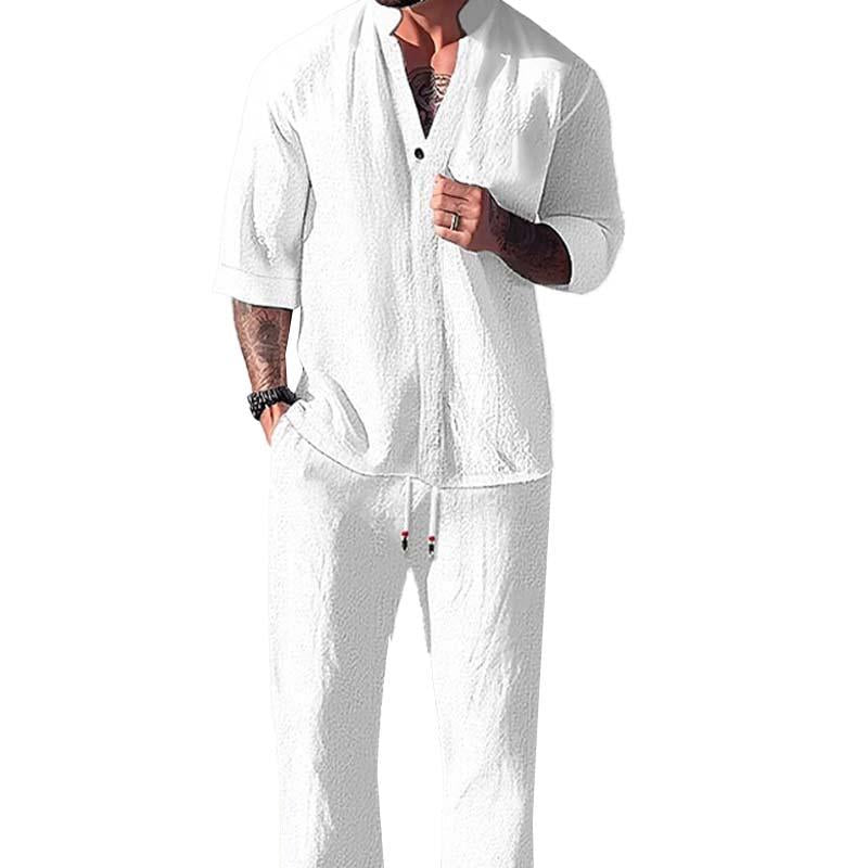 Nico | Men's Linen Sweatsuit Cream Relaxed Fit