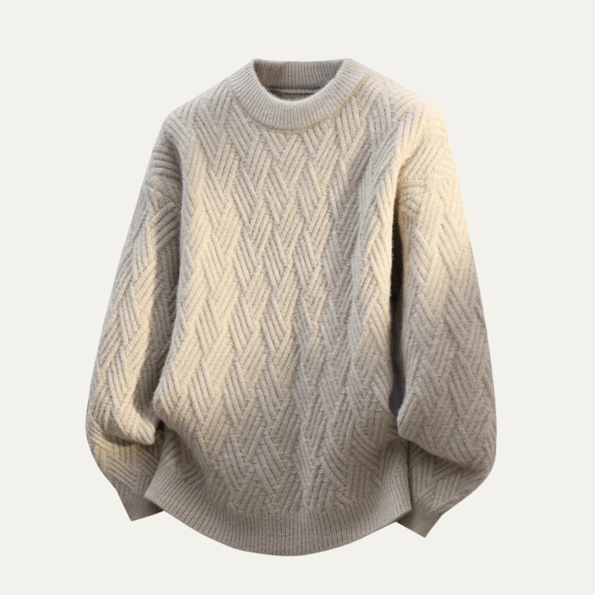 Jasper | Men's Crew Neck Sweater Black Cable Knit