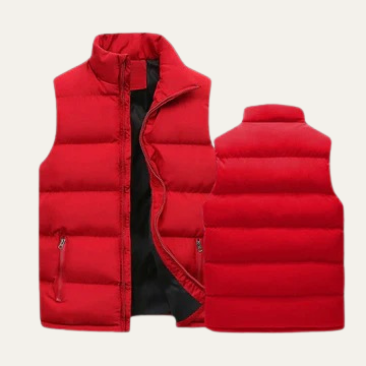 Ash | Men's Puffer Vest Black Quilted Zip Up