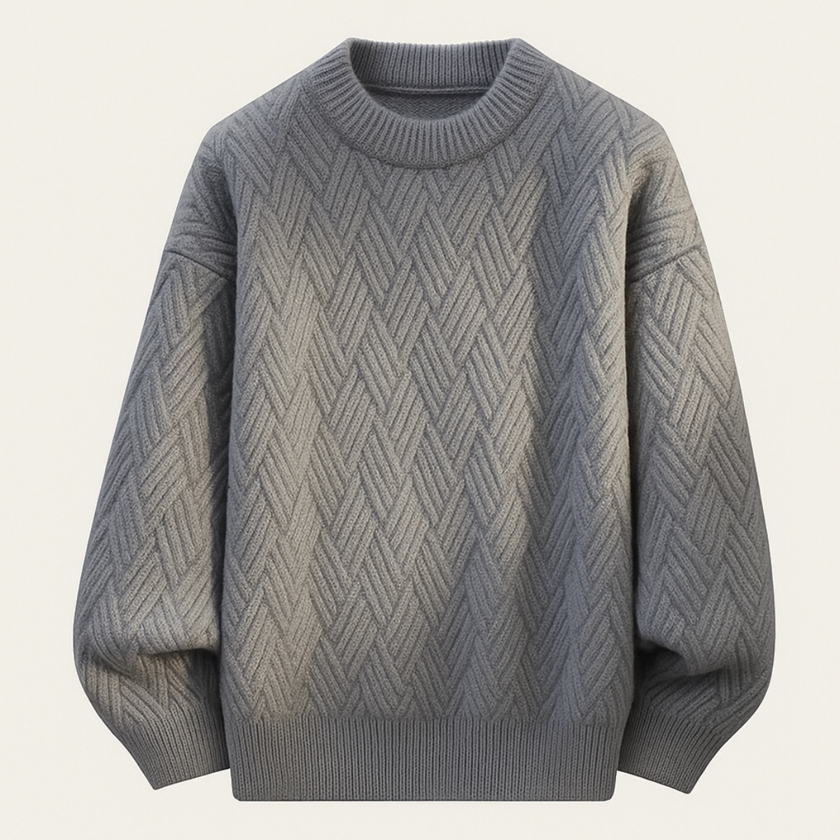 Jasper | Men's Crew Neck Sweater Black Cable Knit