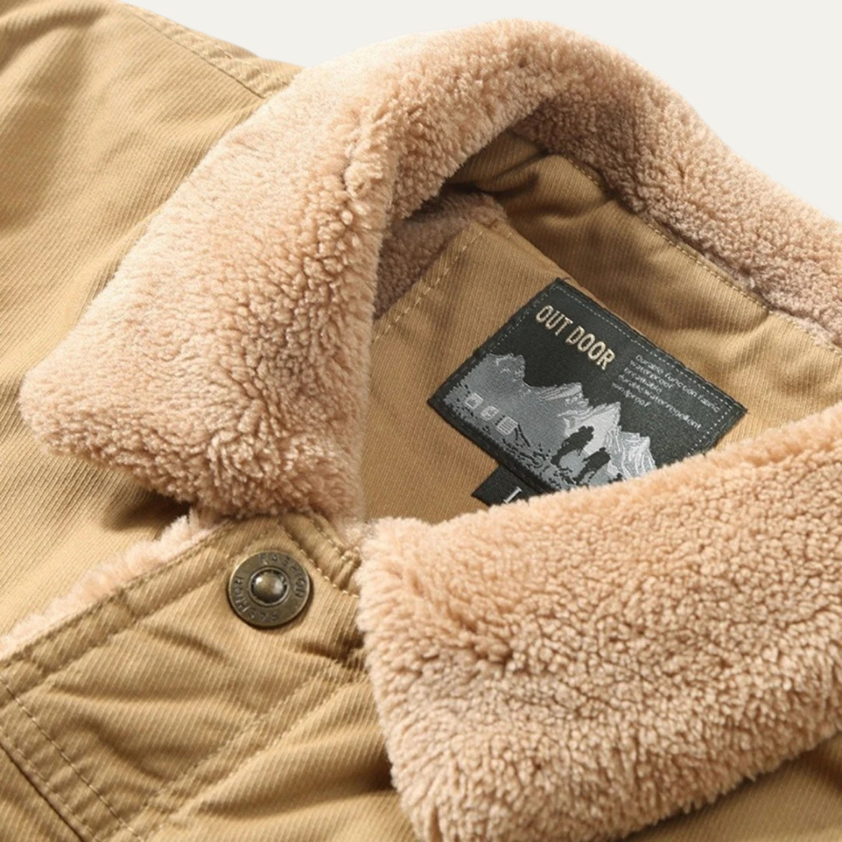 Axel | Men's Sherpa Lined Utility Jacket Beige