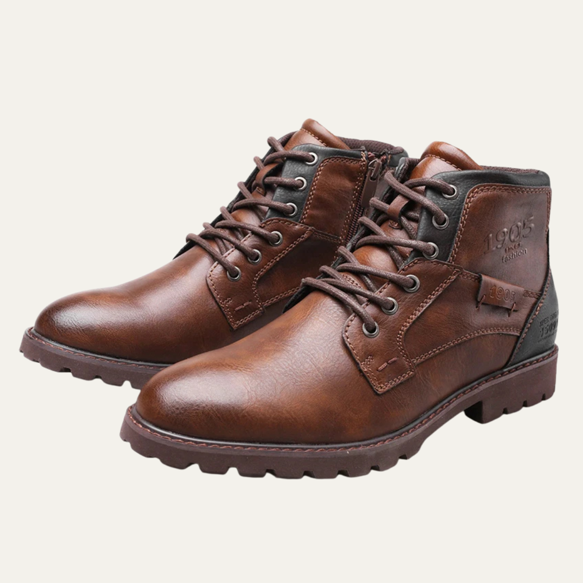 Axel | Men's Lace Up Leather Ankle Boots Brown