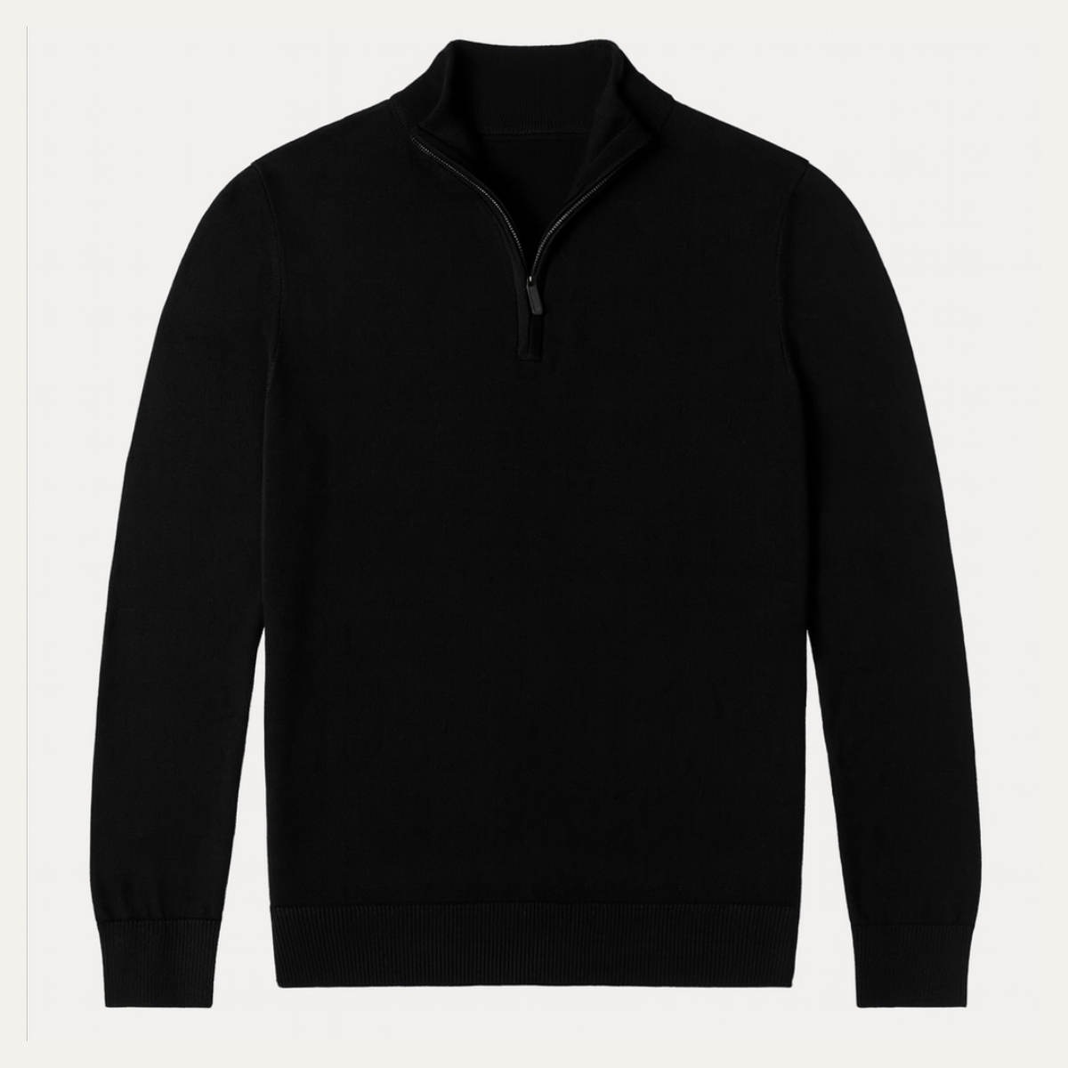 Bram | Men's Quarter Zip Sweater Black Long Sleeve