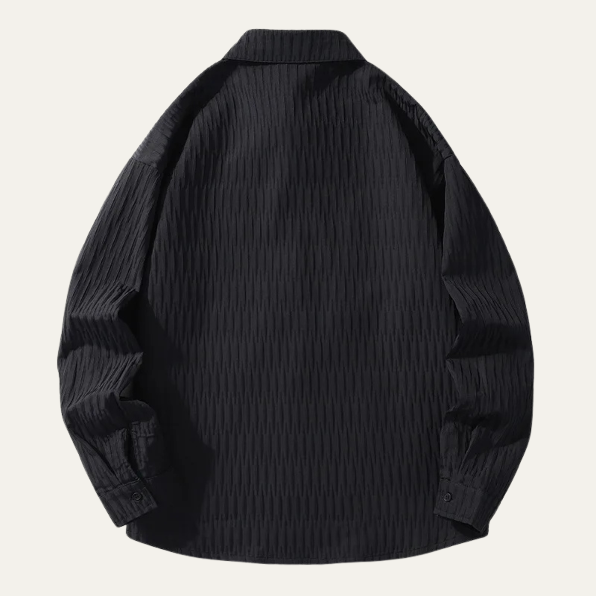 Beau | Men's Henley Shirt Black Long Sleeve