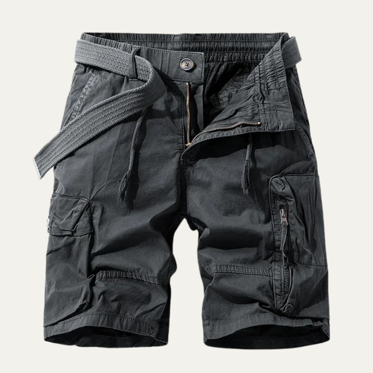 Jude | Men's Cargo Shorts Beige Multiple Pockets