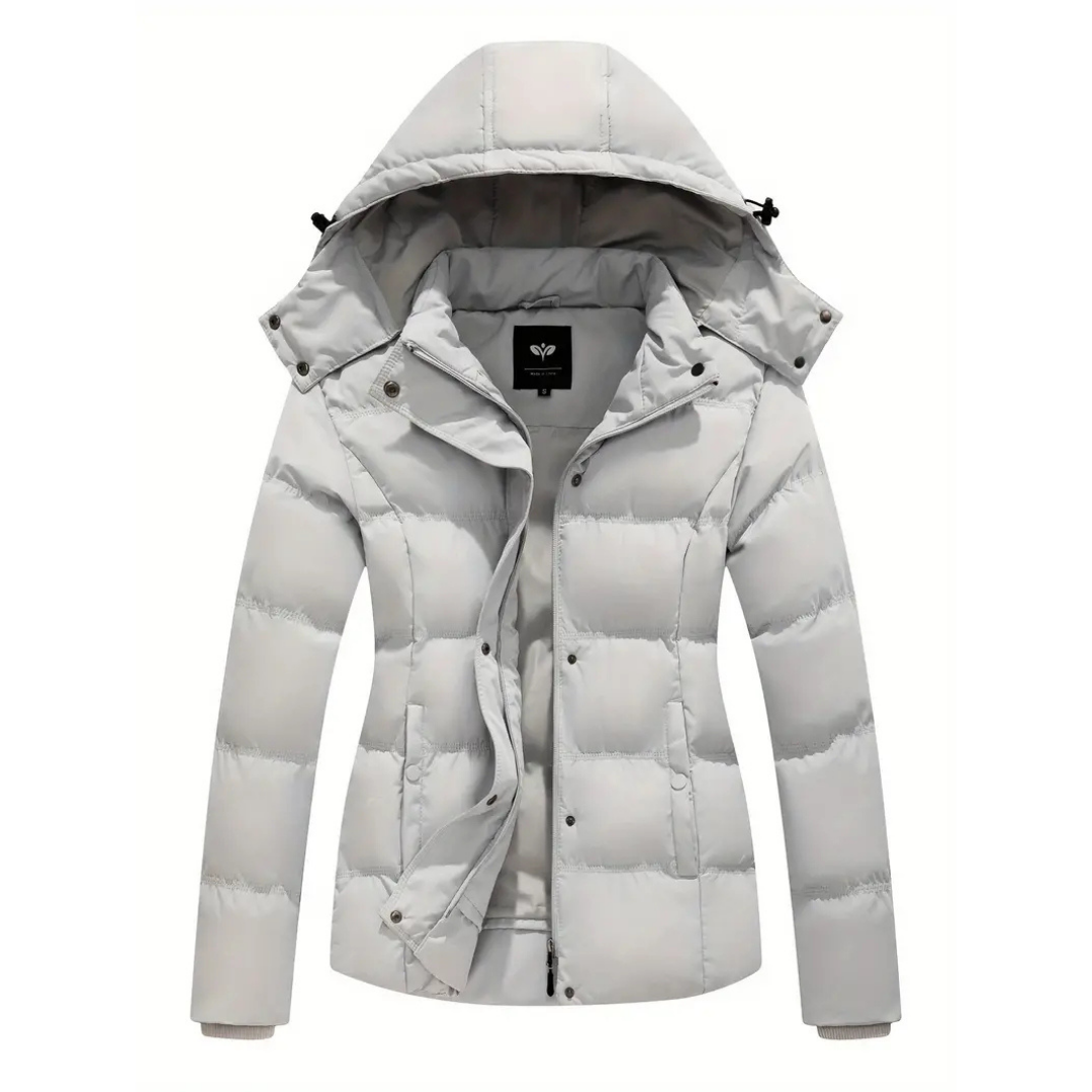 Nola | Women's Puffer Jacket Navy Hooded Winter Coat