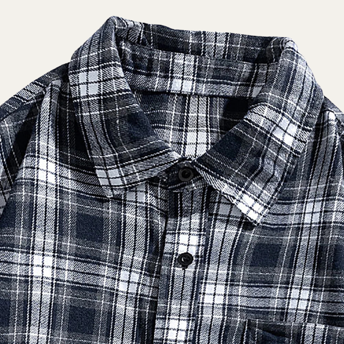 Ezra | Men's Oversized Flannel Shirt Black White Plaid