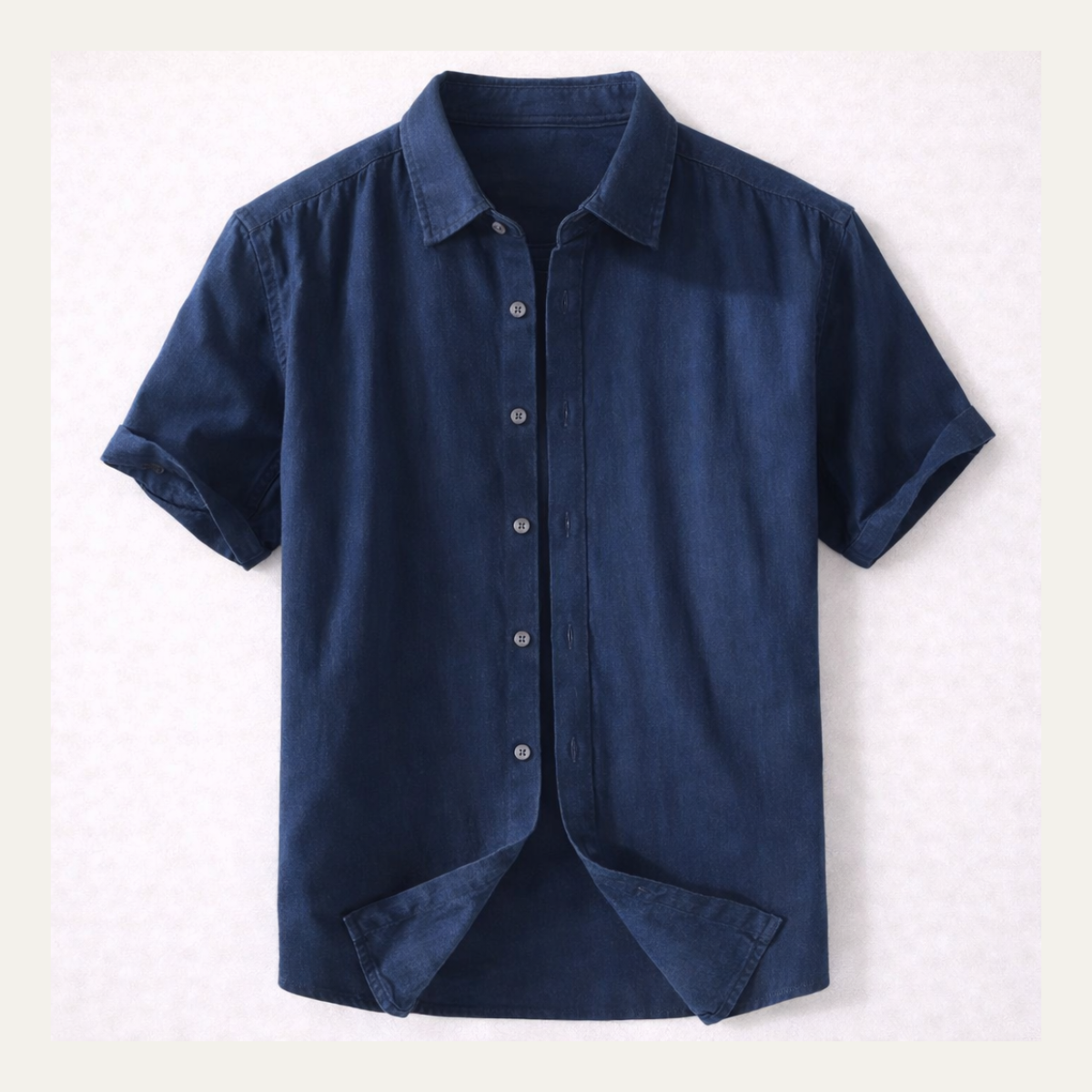 Jax | Men's Casual Denim Shirt Navy Short Sleeve