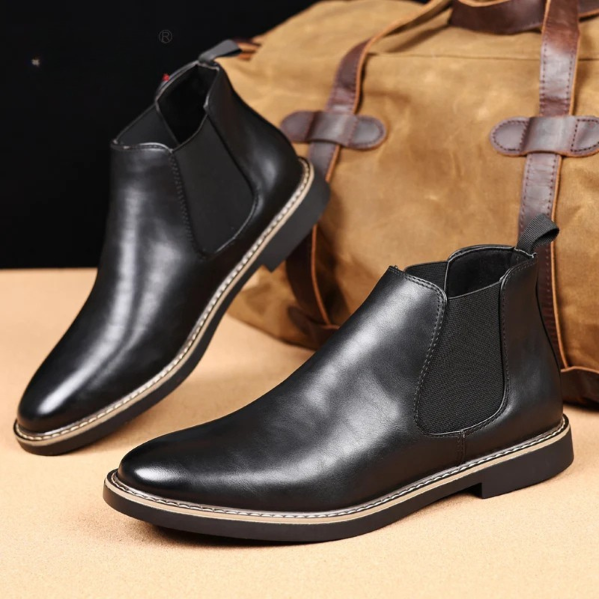 Sage | Men's Leather Chelsea Boot Black