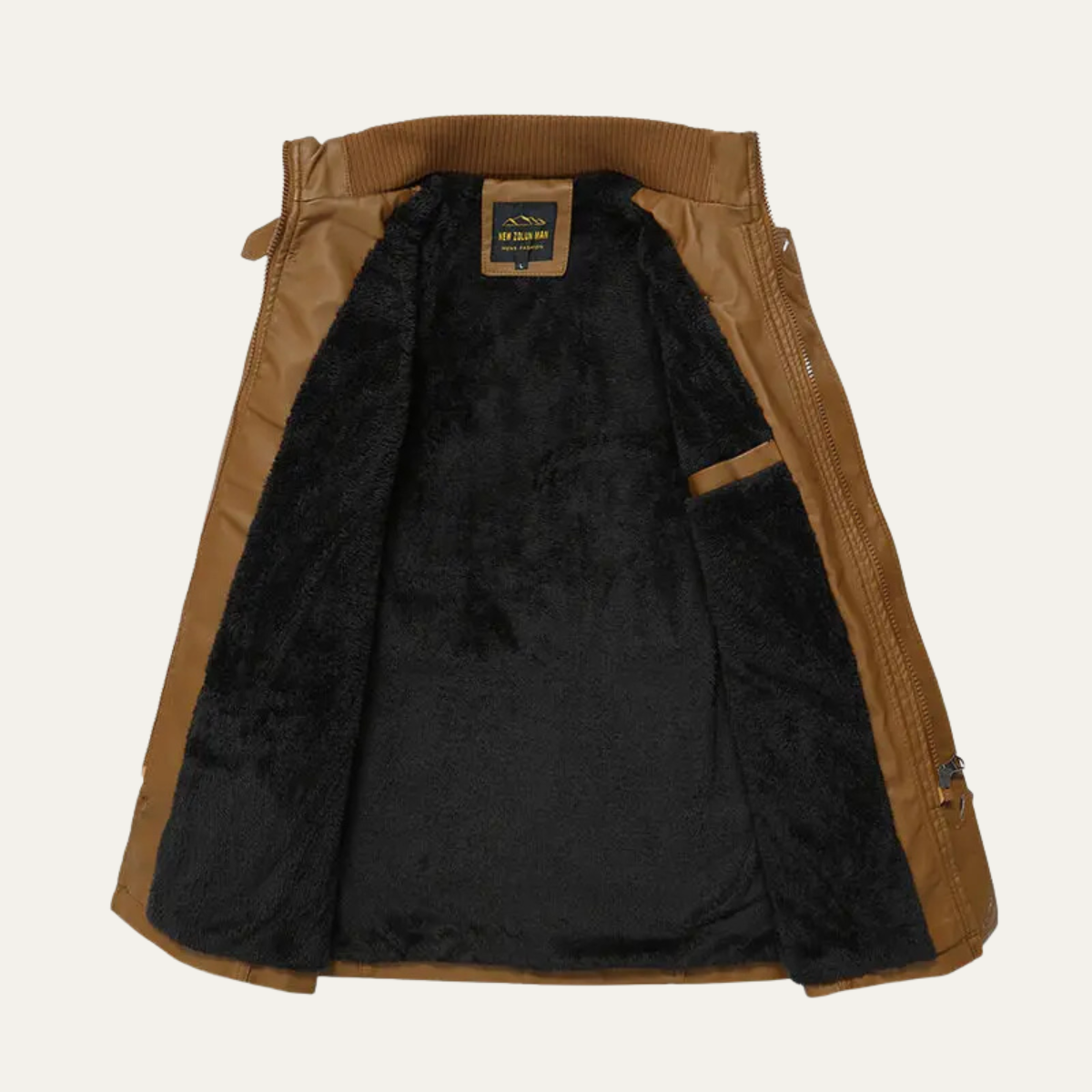 Sage | Men's Leather Jacket Black Military Style Belted