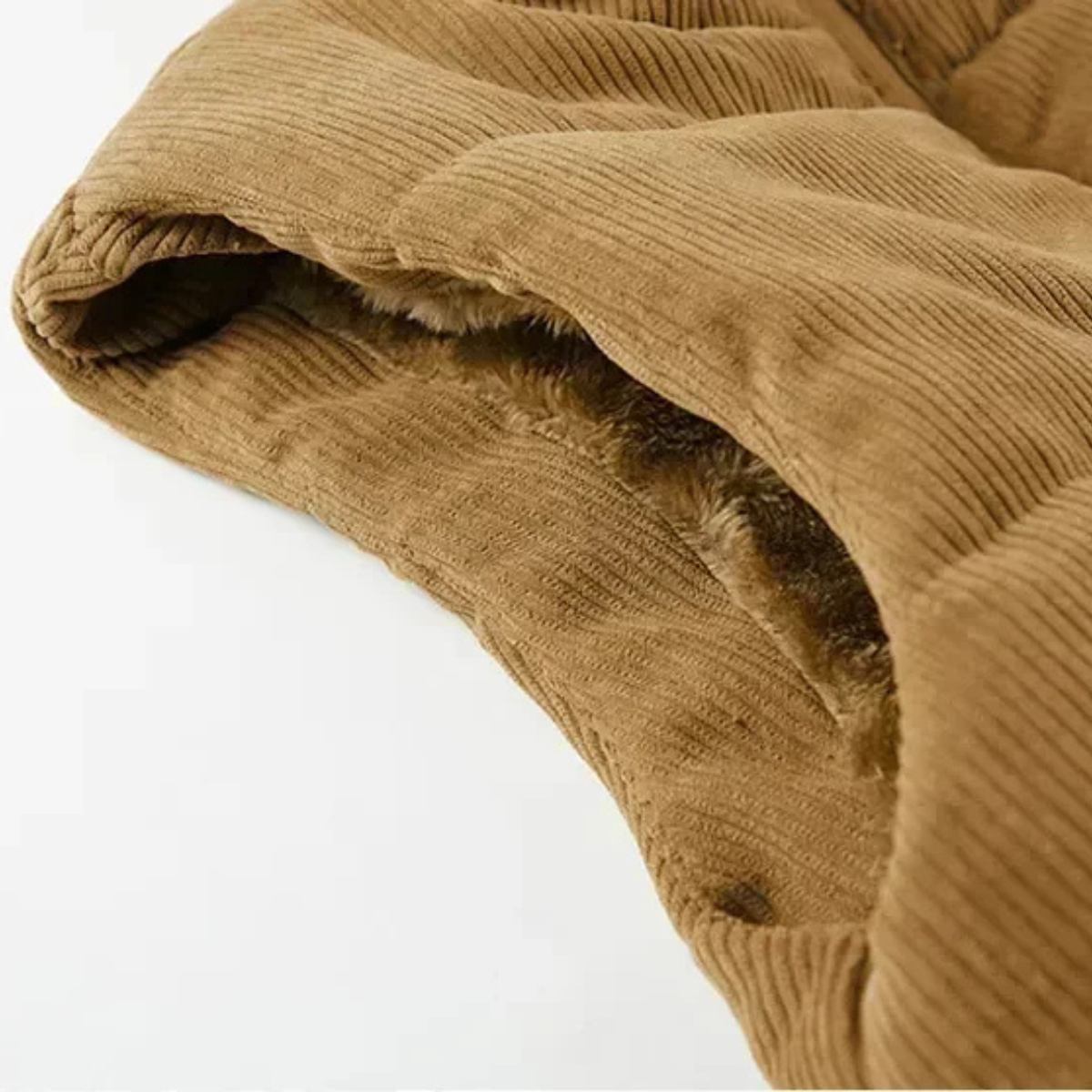 Freya | Men's Padded Puffer Vest Camel Cargo Pockets