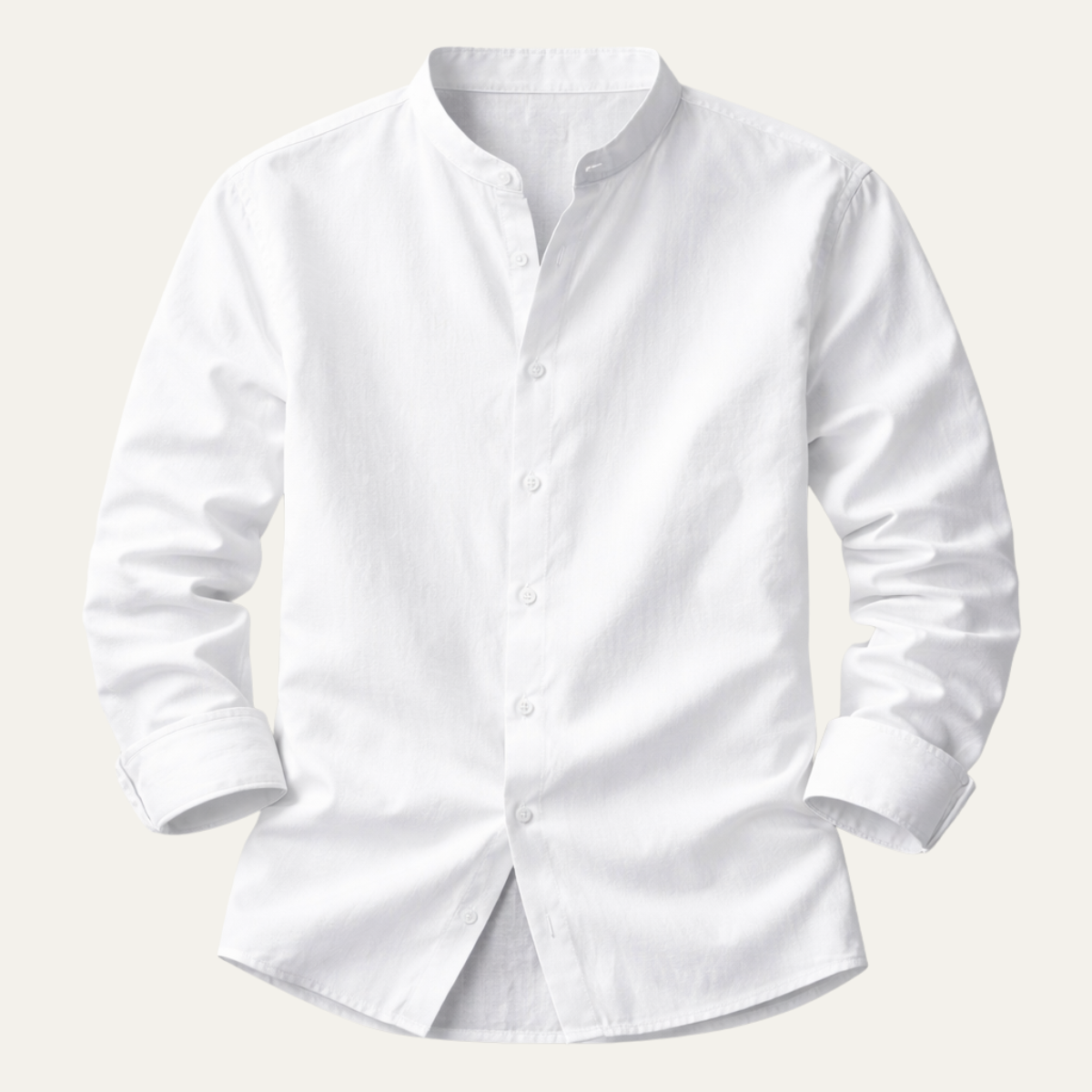 Axel | Men's Casual Cotton Linen Button Down Shirt White