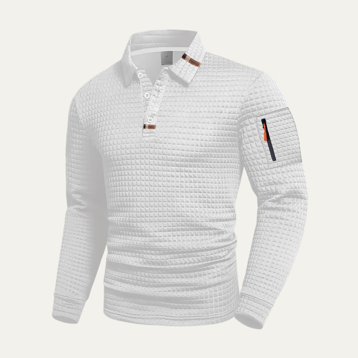 Axel | Men's Quilted Polo Shirt Black Long Sleeve