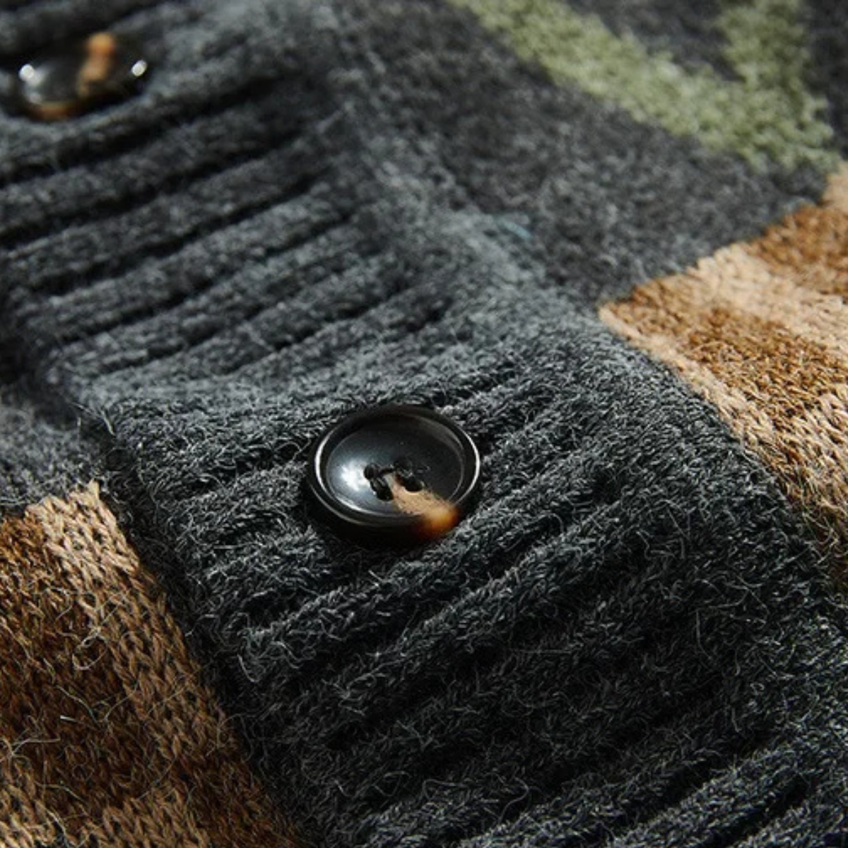 Jasper | Men's Argyle Cardigan Charcoal Gray