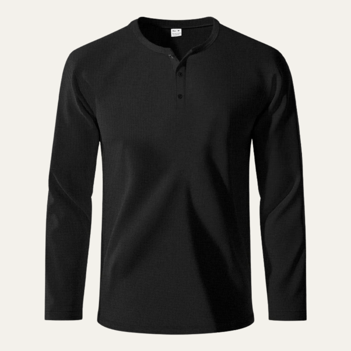 Flint | Men's Waffle Henley Long Sleeve Shirt White