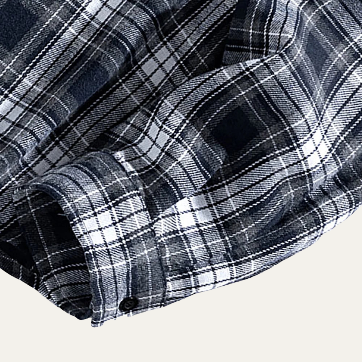 Ezra | Men's Oversized Flannel Shirt Black White Plaid