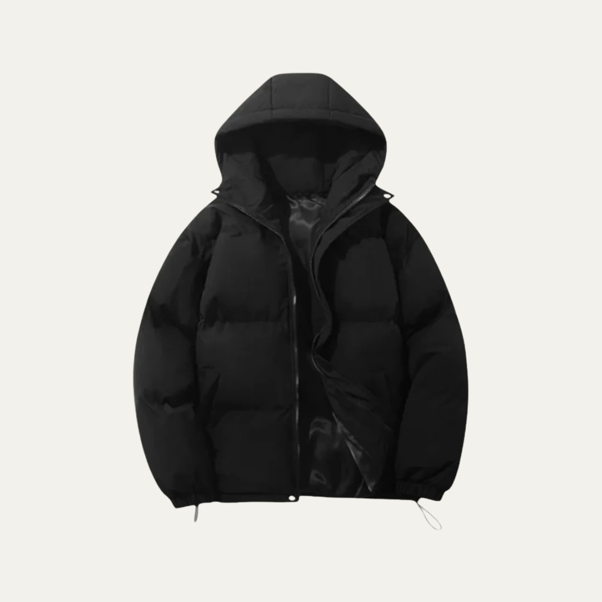 Callum | Men's Oversized Puffer Jacket Black Hooded Waterproof