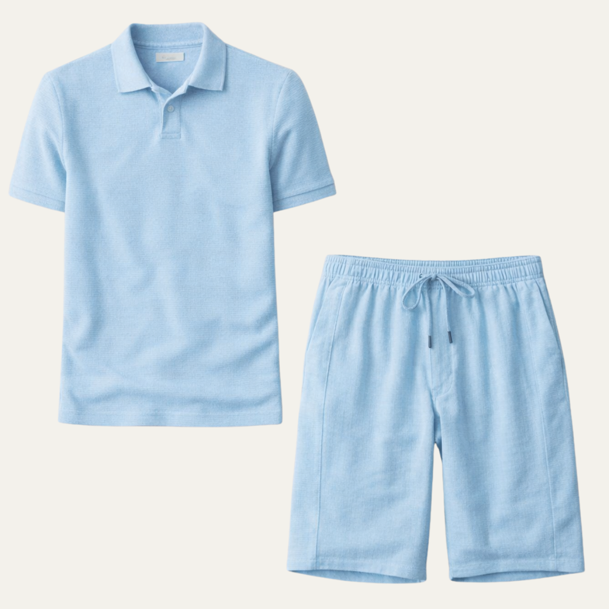 Jude | Men's Sweatsuit Light Blue Polo Short Sleeve