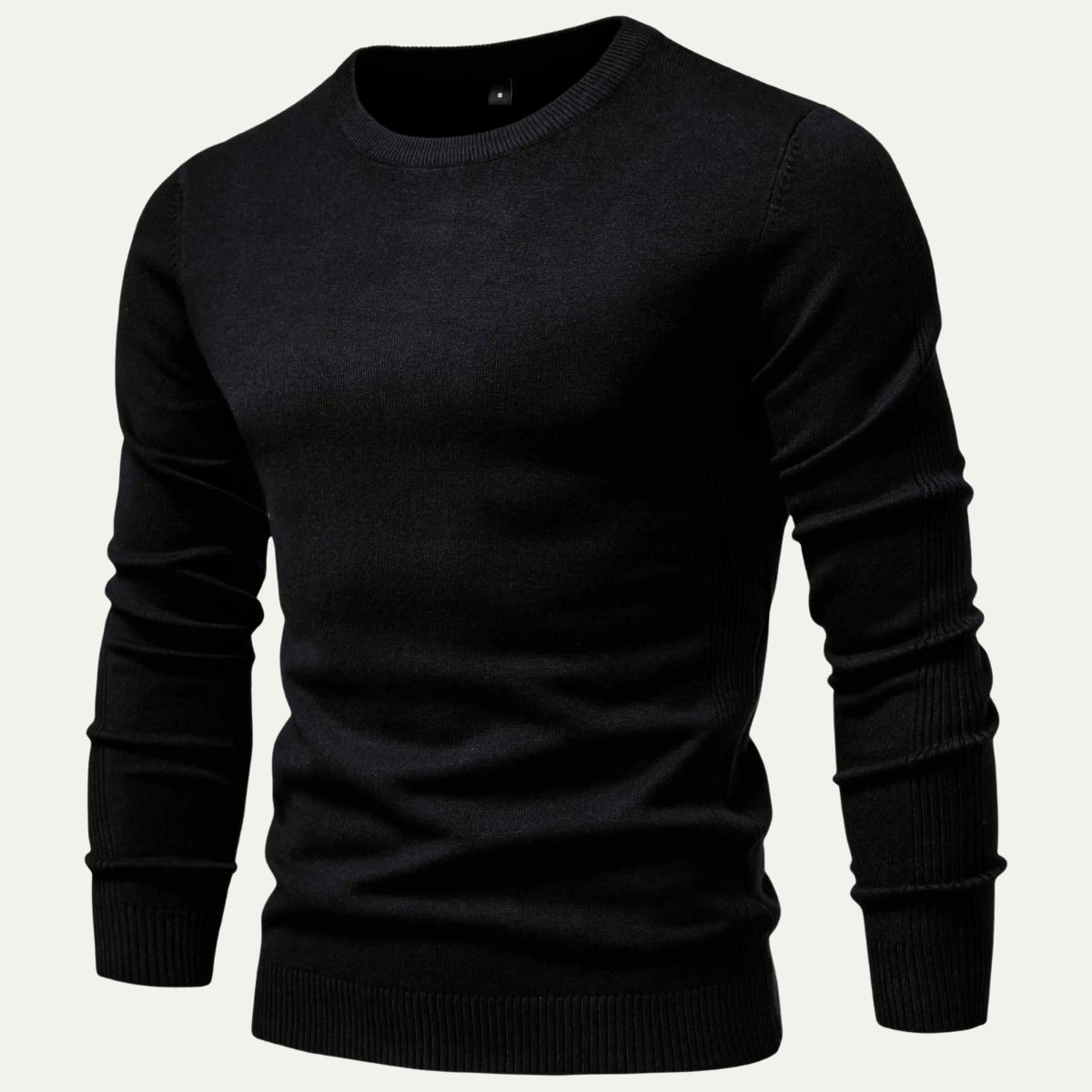 Ash | Men's Crew Neck Sweater Black Long Sleeve Knit