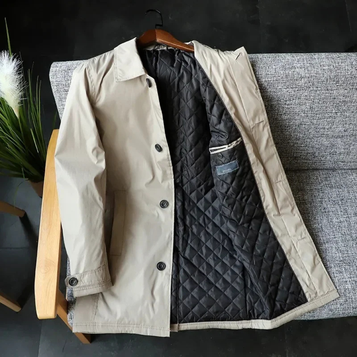 Bram | Men's Lightweight Rain Coat Beige Waterproof