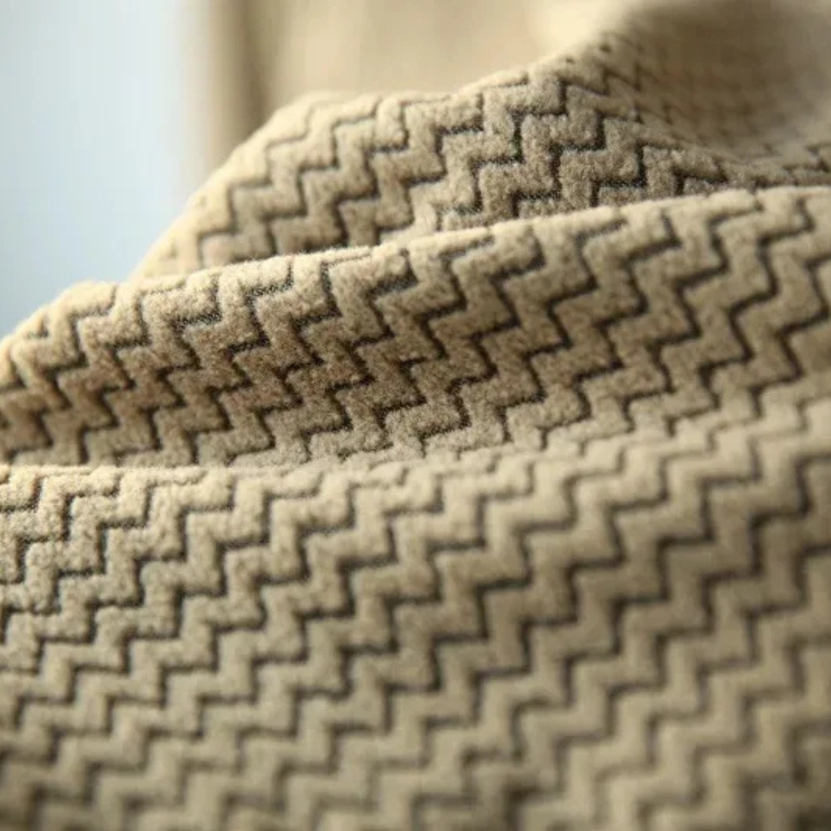 Jasper | Men's Quarter Zip Sweater Taupe Waffle Knit