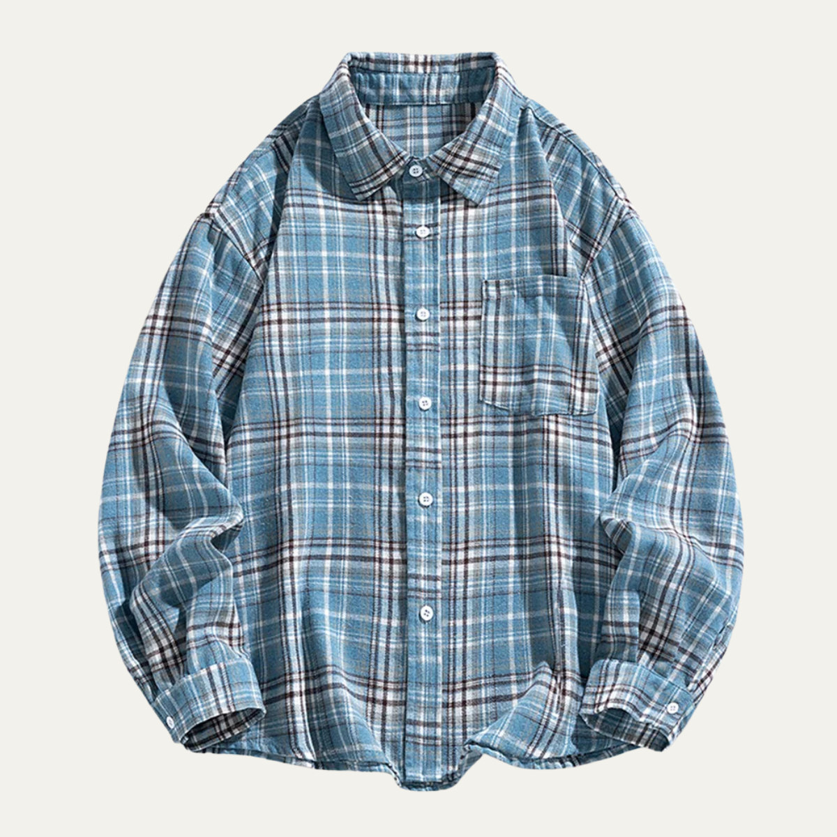 Ezra | Men's Oversized Flannel Shirt Black White Plaid
