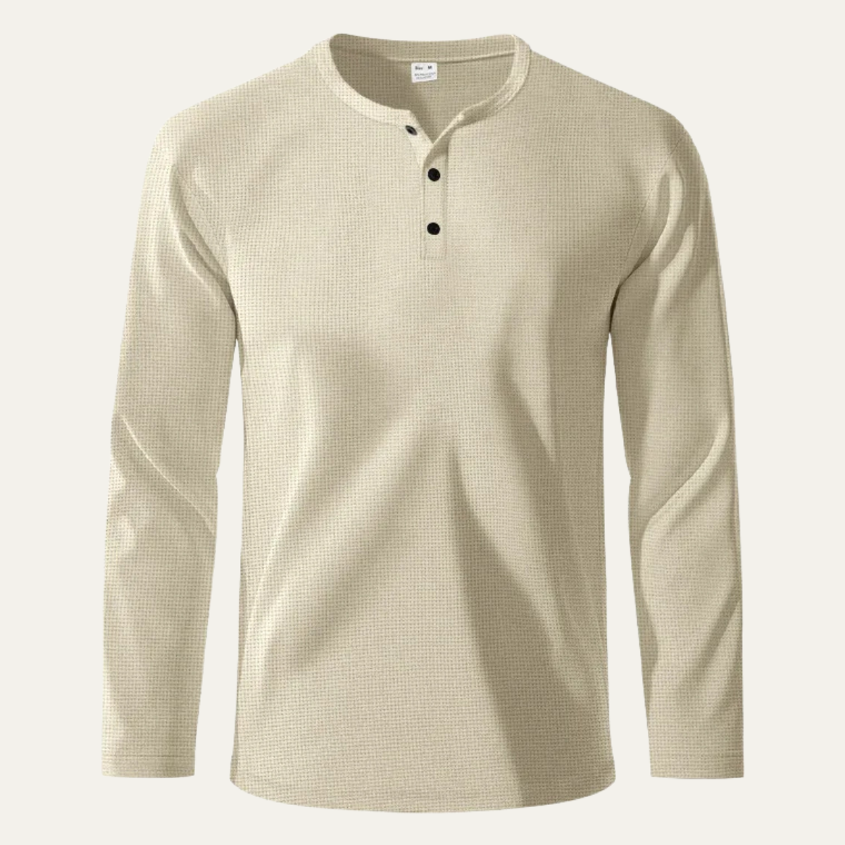Flint | Men's Waffle Henley Long Sleeve Shirt White