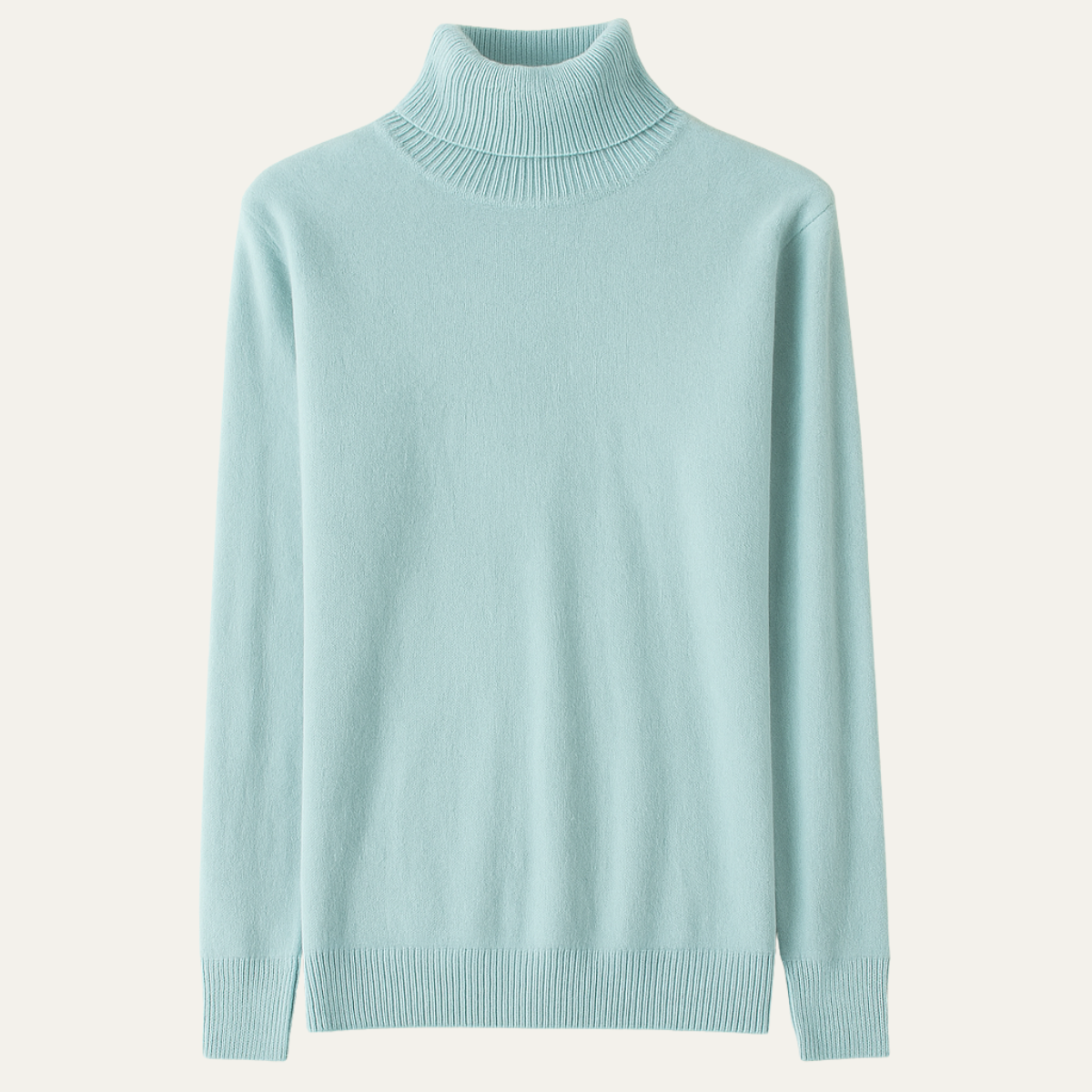 Voss | Men's Turtleneck Sweater Light Blue Cashmere