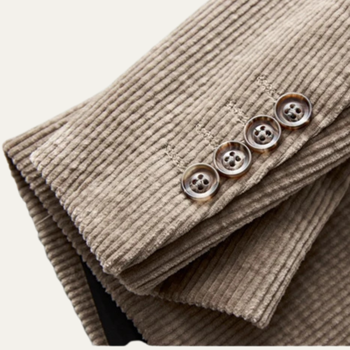 Ezra | Men's Casual Corduroy Blazer Beige Single Breasted