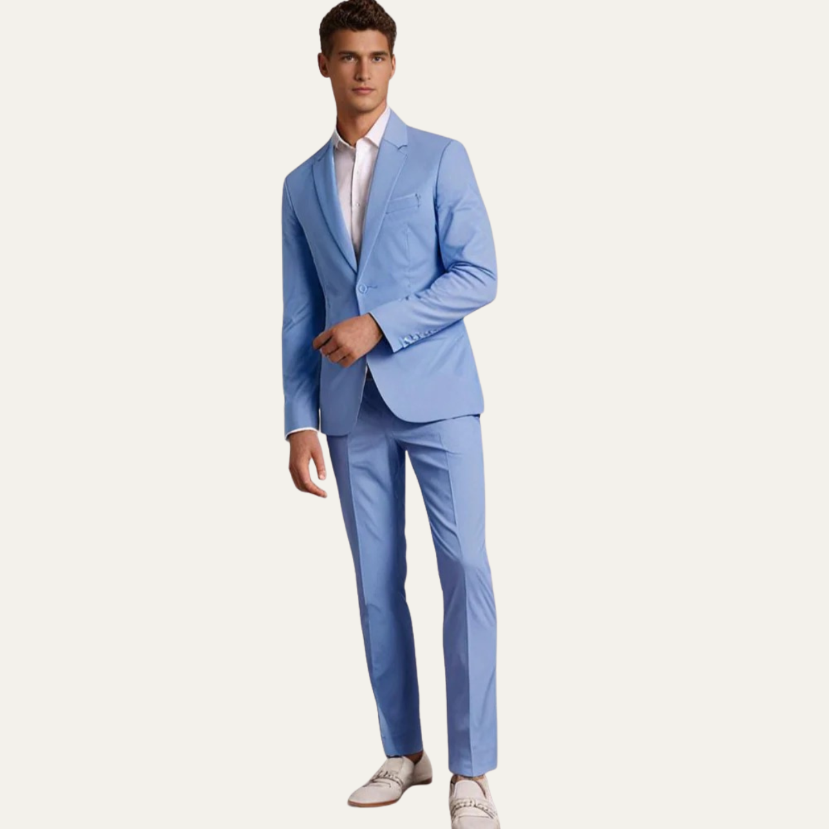 Bram | Men's Suit Gray Tailored Two Piece Blazer Pants