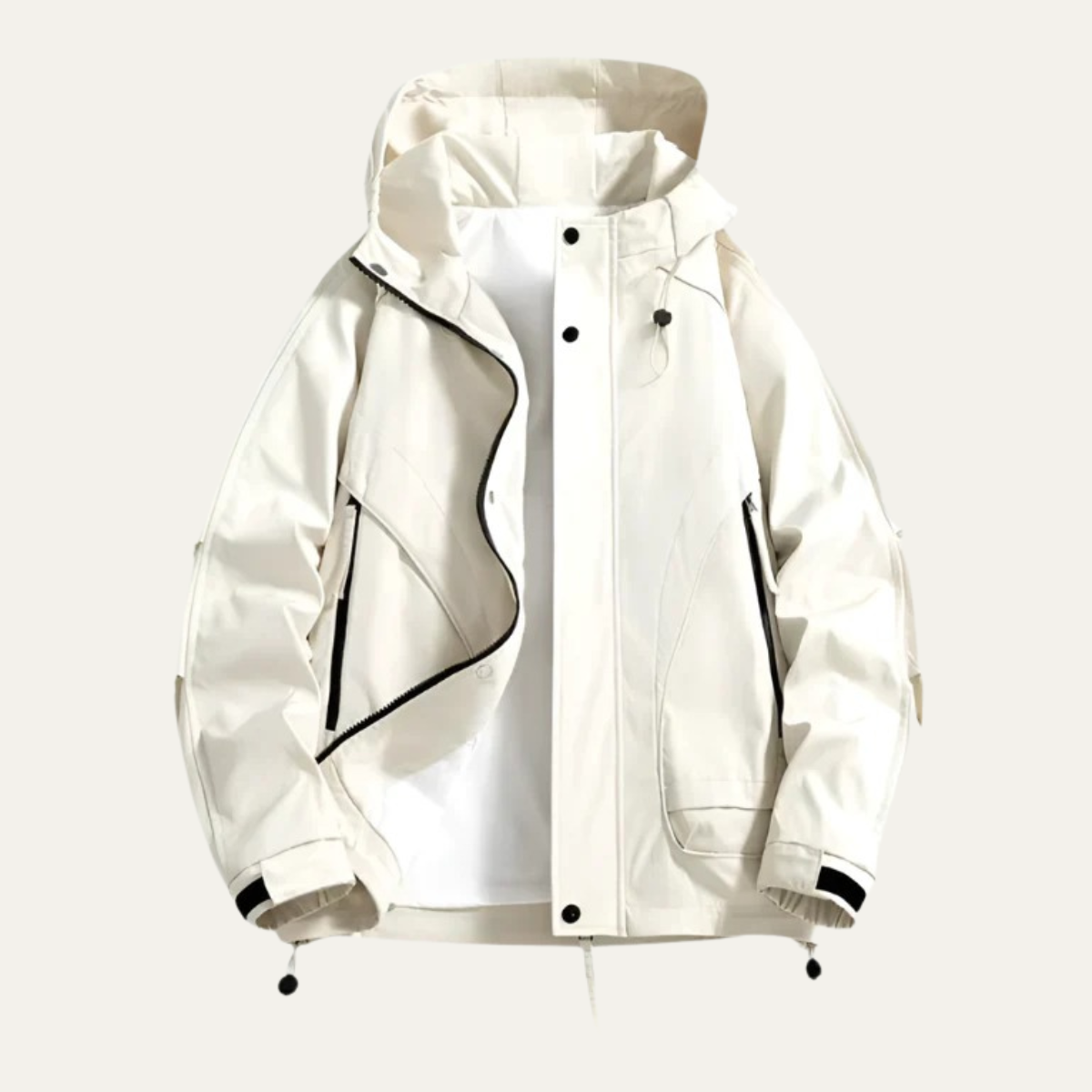 Axel | Men's Oversized Puffer Jacket Black Hooded Windbreaker
