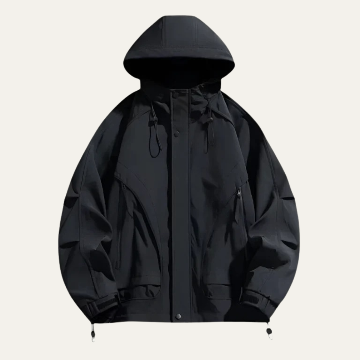 Axel | Men's Oversized Puffer Jacket Black Hooded Windbreaker