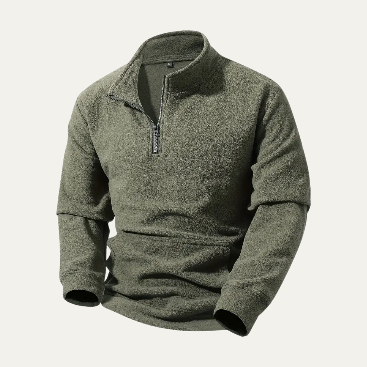 Beau | Men's Quarter Zip Fleece Pullover Gray