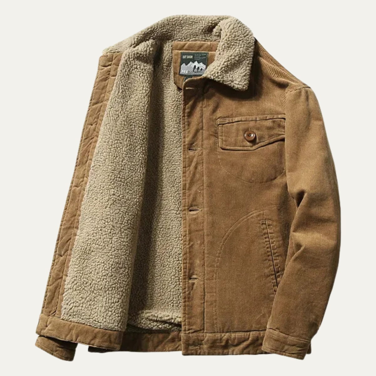 Hugo | Men's Sherpa Lined Corduroy Jacket Tan