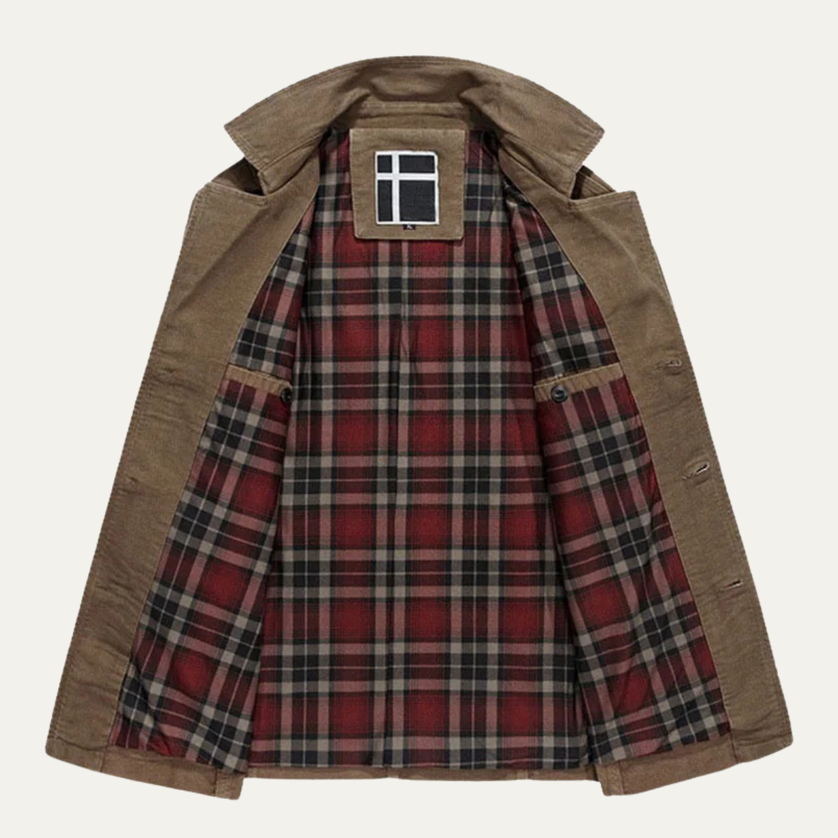 Hugo | Men's Wool Coat Khaki Button Front Collared